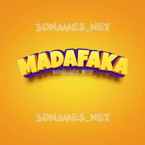 madafaka in Orange Toon style - 3D name wallpaper