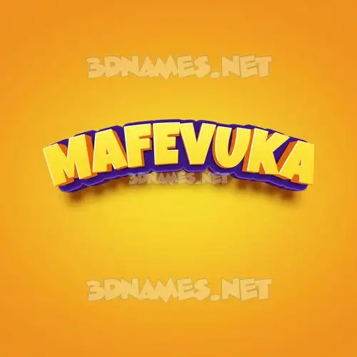 mafevuka in Orange Toon style - 3D name wallpaper