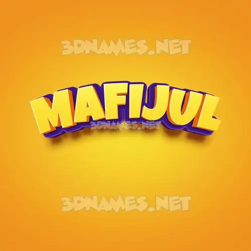 mafijul in Orange Toon style - 3D name wallpaper