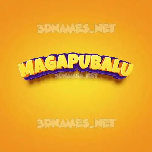 magapubalu in Orange Toon style - 3D name wallpaper