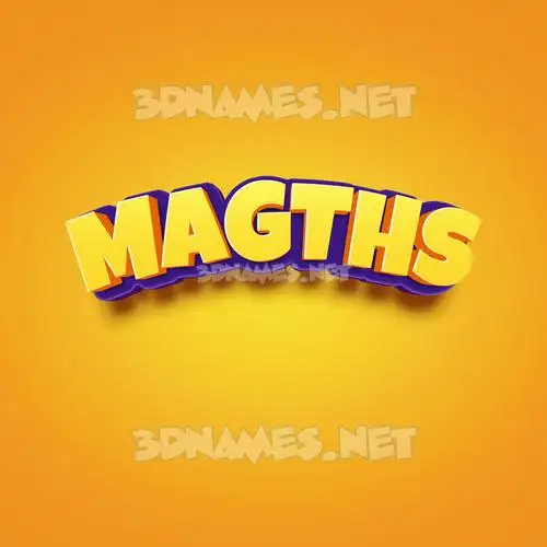 magths in Orange Toon style - 3D name wallpaper
