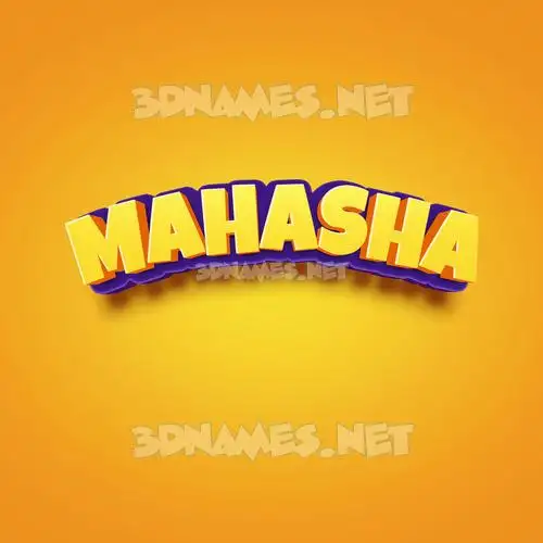 mahasha in Orange Toon style - 3D name wallpaper