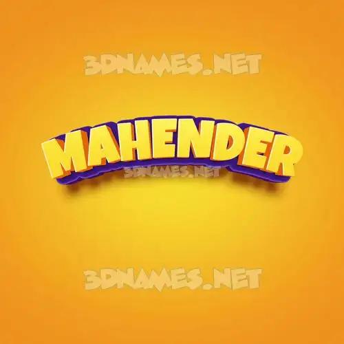 mahender in Orange Toon style - 3D name wallpaper