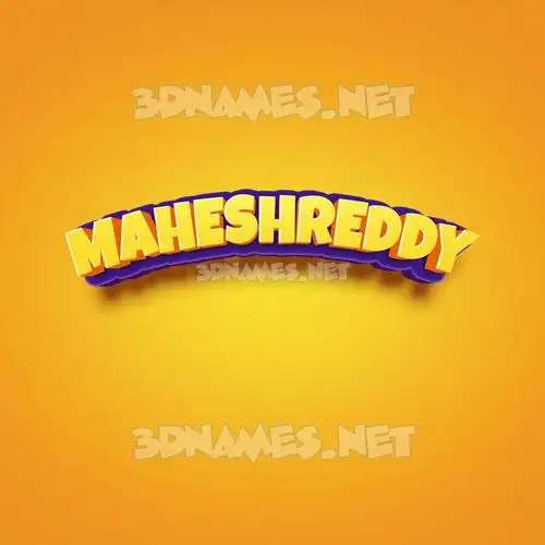 maheshreddy in Orange Toon style - 3D name wallpaper