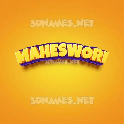 maheswori in Orange Toon style - 3D name wallpaper