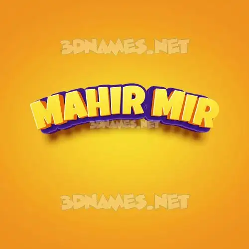 mahir mir in Orange Toon style - 3D name wallpaper mahir mir in Orange Toon style - 3D name wallpaper