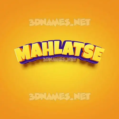mahlatse in Orange Toon style - 3D name wallpaper