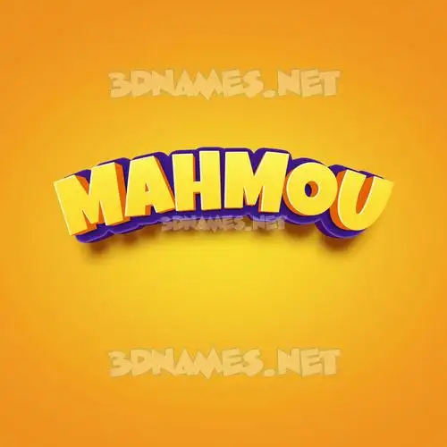 mahmou in Orange Toon style - 3D name wallpaper