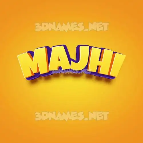 majhi in Orange Toon style - 3D name wallpaper