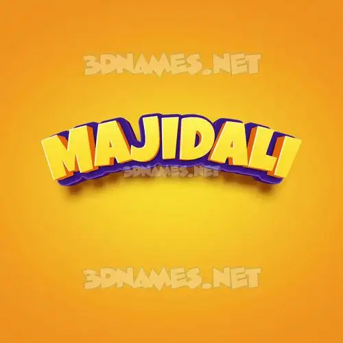 majidali in Orange Toon style - 3D name wallpaper