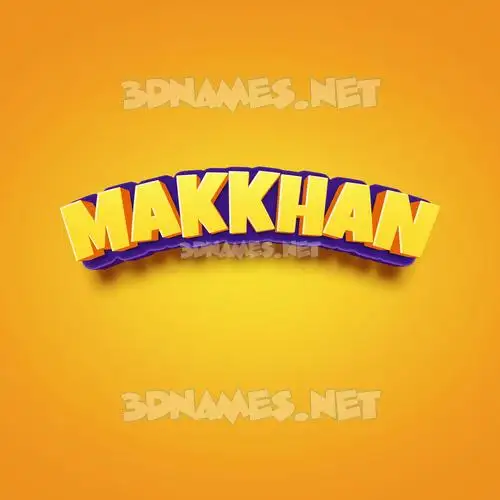 makkhan in Orange Toon style - 3D name wallpaper
