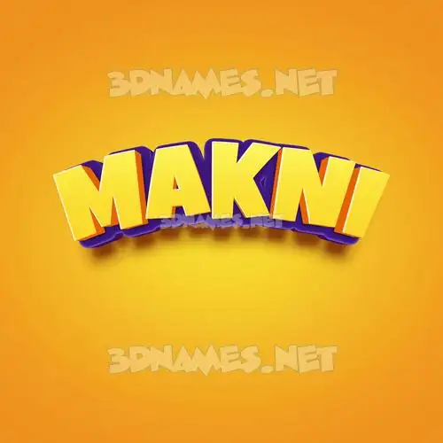 makni in Orange Toon style - 3D name wallpaper makni in Orange Toon style - 3D name wallpaper