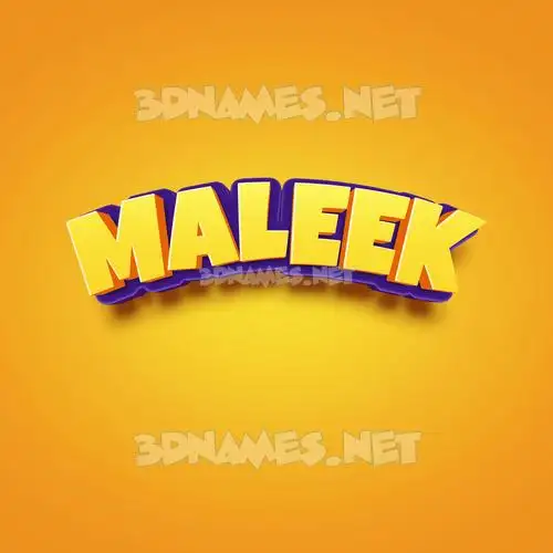 maleek in Orange Toon style - 3D name wallpaper