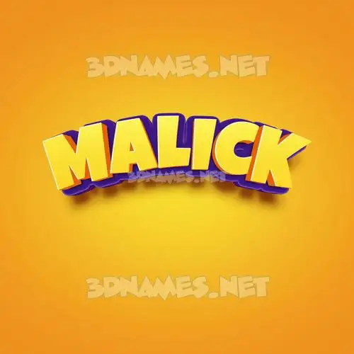 malick in Orange Toon style - 3D name wallpaper malick in Orange Toon style - 3D name wallpaper