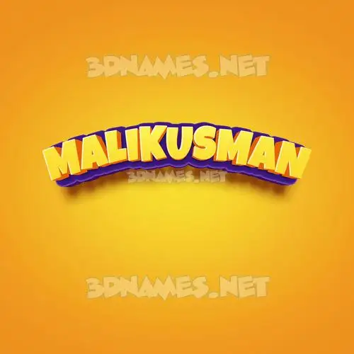 malikusman in Orange Toon style - 3D name wallpaper