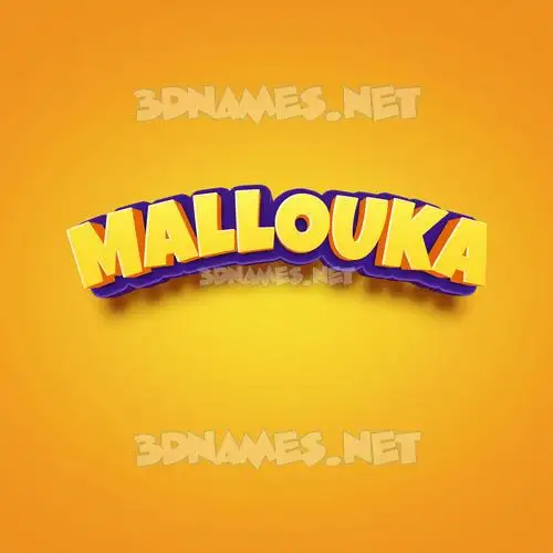 mallouka in Orange Toon style - 3D name wallpaper