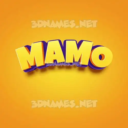 mamo in Orange Toon style - 3D name wallpaper