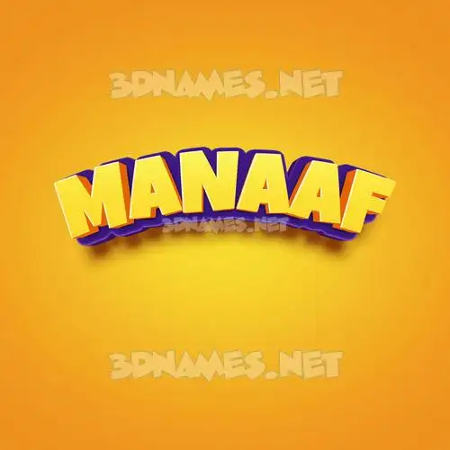 manaaf in Orange Toon style - 3D name wallpaper