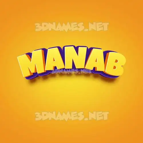 manab in Orange Toon style - 3D name wallpaper