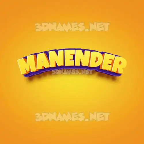manender in Orange Toon style - 3D name wallpaper