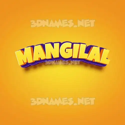 mangilal in Orange Toon style - 3D name wallpaper