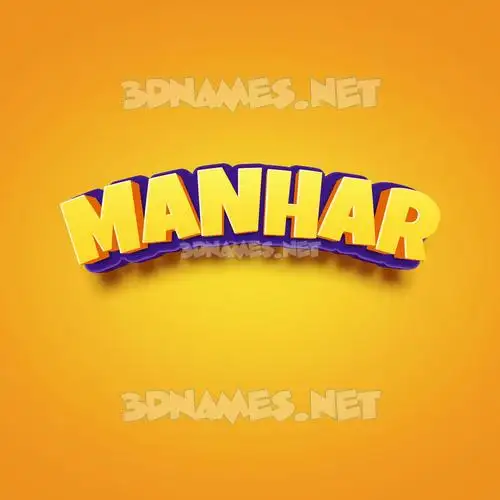 manhar in Orange Toon style - 3D name wallpaper