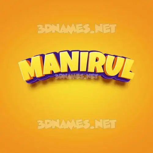 manirul in Orange Toon style - 3D name wallpaper