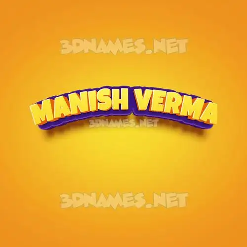 manish verma in Orange Toon style - 3D name wallpaper