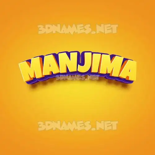 manjima in Orange Toon style - 3D name wallpaper