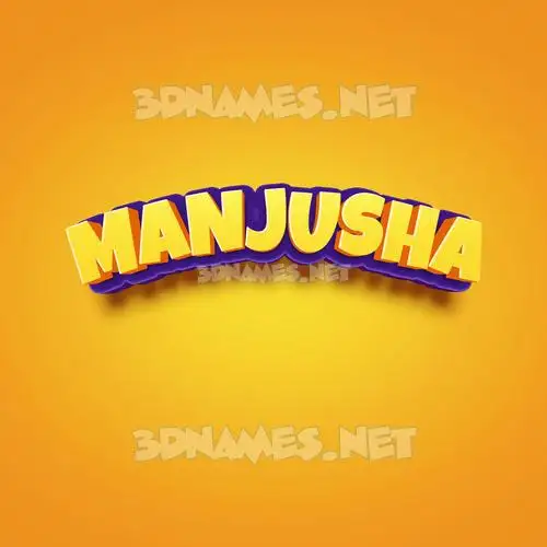 manjusha in Orange Toon style - 3D name wallpaper