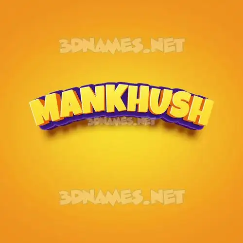 mankhush in Orange Toon style - 3D name wallpaper