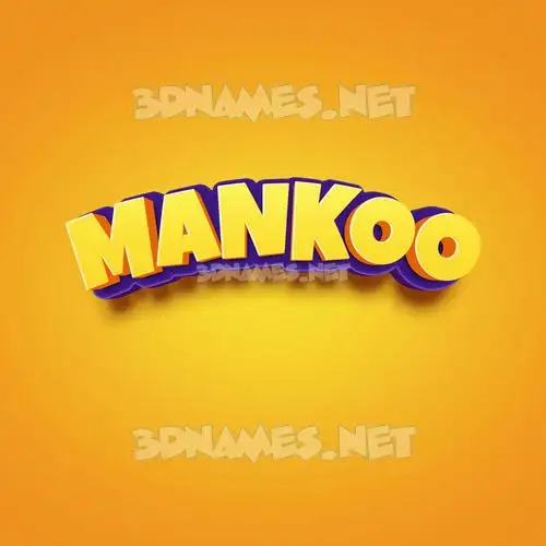 mankoo in Orange Toon style - 3D name wallpaper