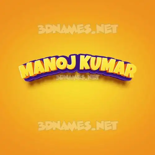 manoj kumar in Orange Toon style - 3D name wallpaper