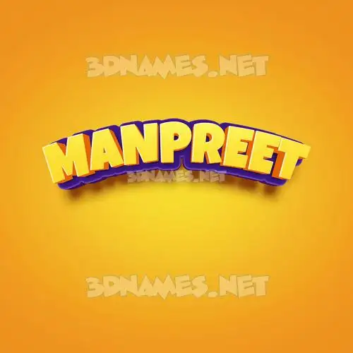 manpreet in Orange Toon style - 3D name wallpaper