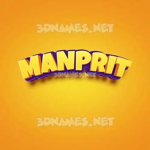manprit in Orange Toon style - 3D name wallpaper