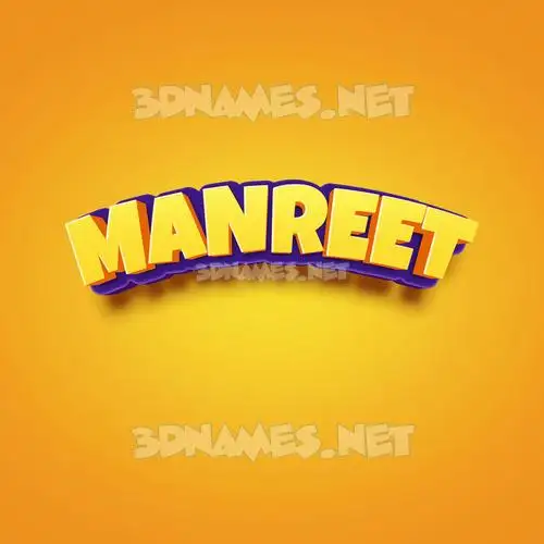 manreet in Orange Toon style - 3D name wallpaper