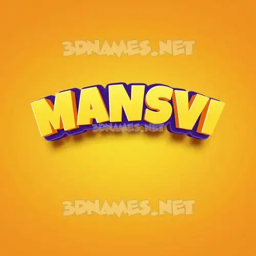 mansvi in Orange Toon style - 3D name wallpaper mansvi in Orange Toon style - 3D name wallpaper