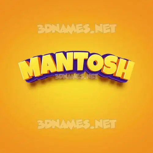 mantosh in Orange Toon style - 3D name wallpaper