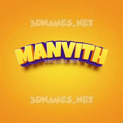 manvith in Orange Toon style - 3D name wallpaper