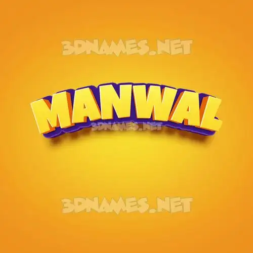 manwal in Orange Toon style - 3D name wallpaper