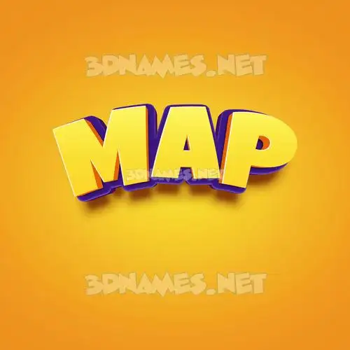 map in Orange Toon style - 3D name wallpaper map in Orange Toon style - 3D name wallpaper