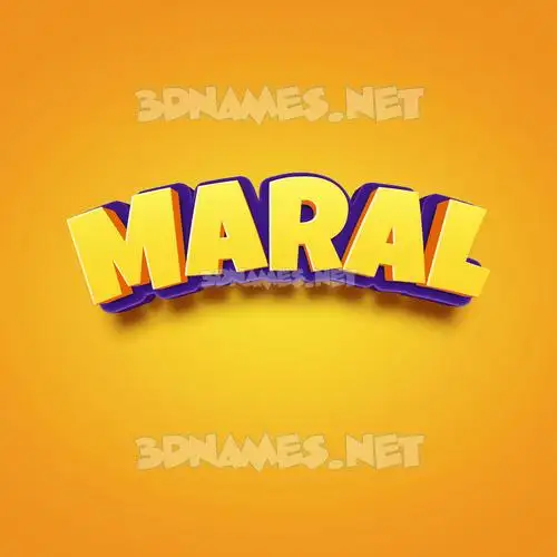 maral in Orange Toon style - 3D name wallpaper
