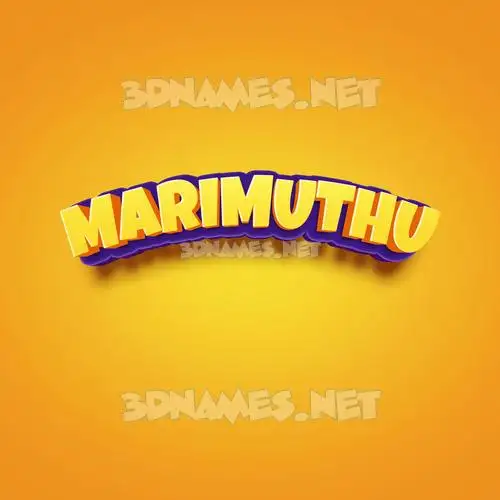 marimuthu in Orange Toon style - 3D name wallpaper