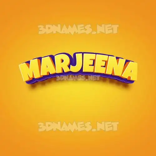 marjeena in Orange Toon style - 3D name wallpaper