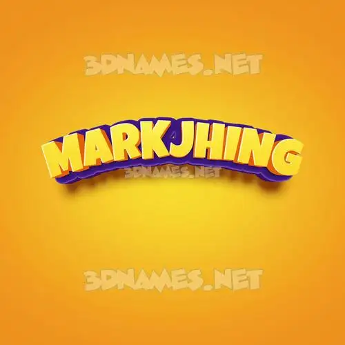 markjhing in Orange Toon style - 3D name wallpaper