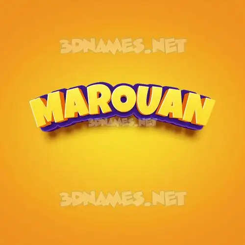 marouan in Orange Toon style - 3D name wallpaper marouan in Orange Toon style - 3D name wallpaper