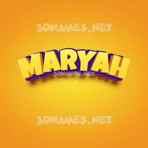 maryah in Orange Toon style - 3D name wallpaper
