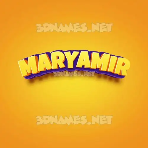 maryamir in Orange Toon style - 3D name wallpaper