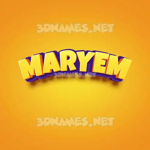 maryem in Orange Toon style - 3D name wallpaper