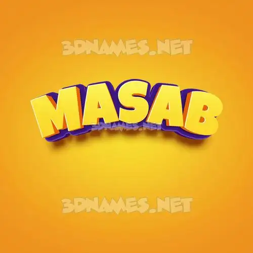 masab in Orange Toon style - 3D name wallpaper masab in Orange Toon style - 3D name wallpaper